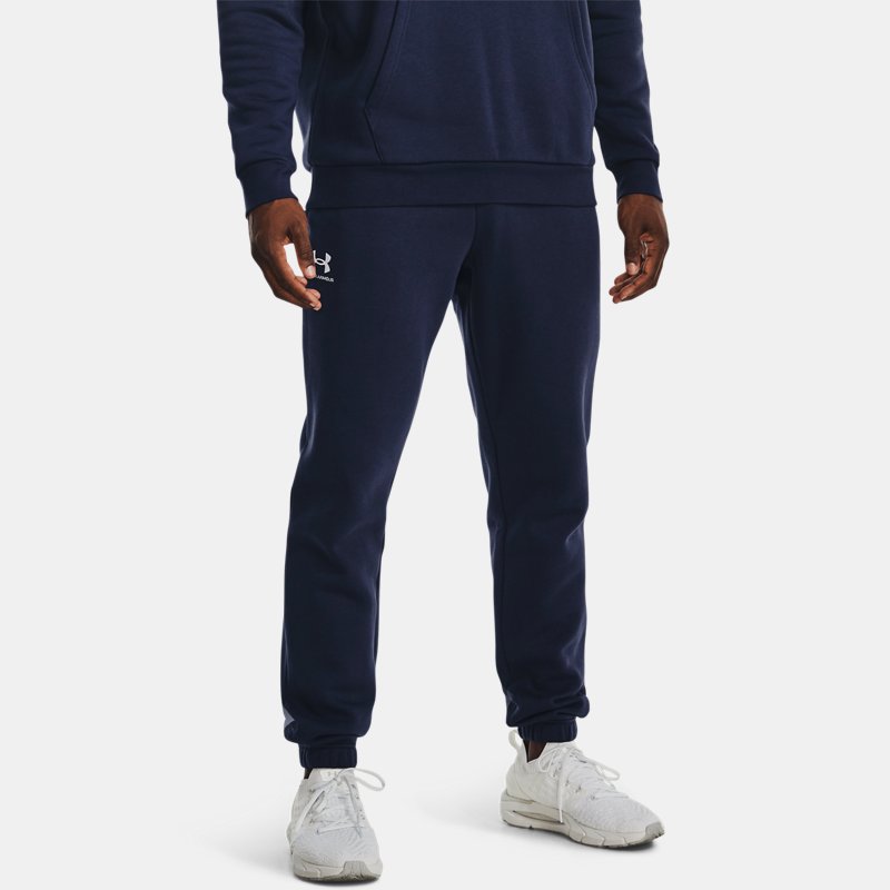 Pantalon de jogging Under Armour Essential Fleece pour homme Midnight Bleu Marine / Blanc XS